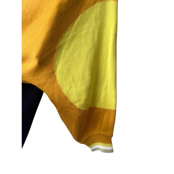 NWT SKFK Naike Multicolor Blue Cream Gold Batwing Cotton Sweater Medium Reg $109 - Picture 6 of 12